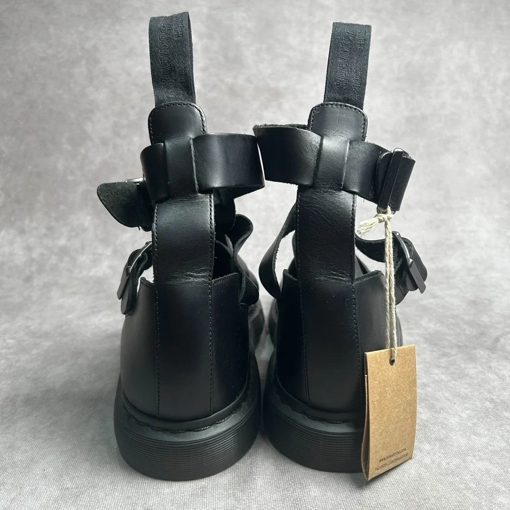 Dr Martens Geraldo Gladiator Sandal Black Leather Buckle Straps Mens 12